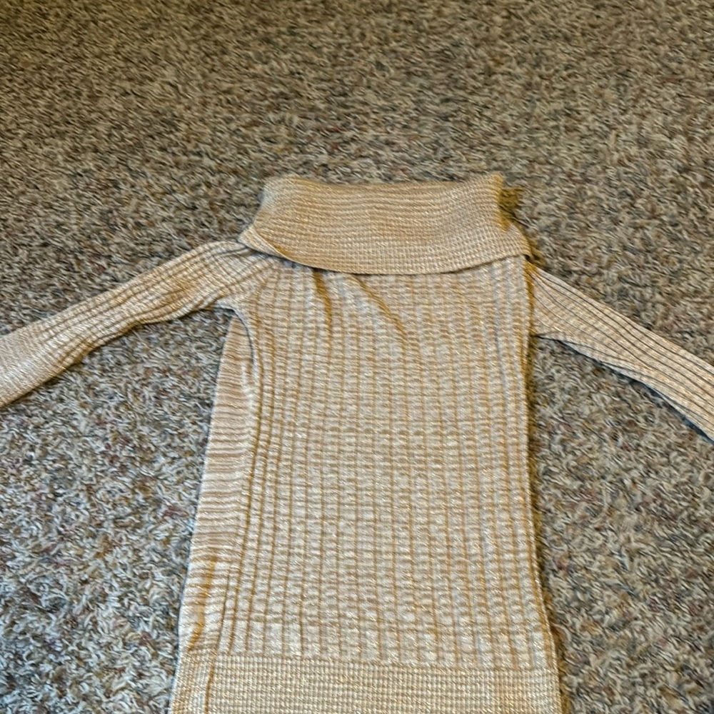 3/4 Sleeve Cowl Off the Shoulder Glitter Sweater
